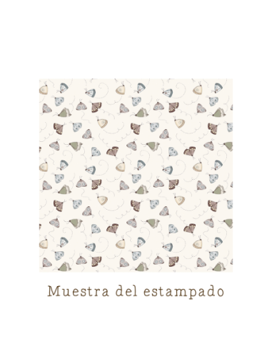 Tela con estampado de mariposas
