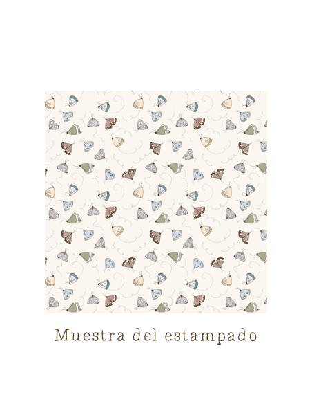 Tela con estampado de mariposas