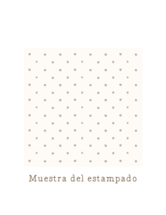 Tela blanca con puntos rosas