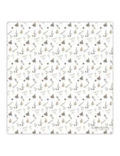 Papel vellum con estampado de hojas navideñas