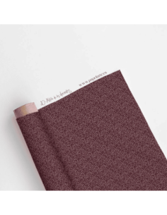 Tela burdeos con estampado de hojas
