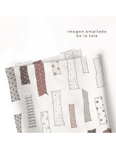 Tela con estampado de retales de tela 2