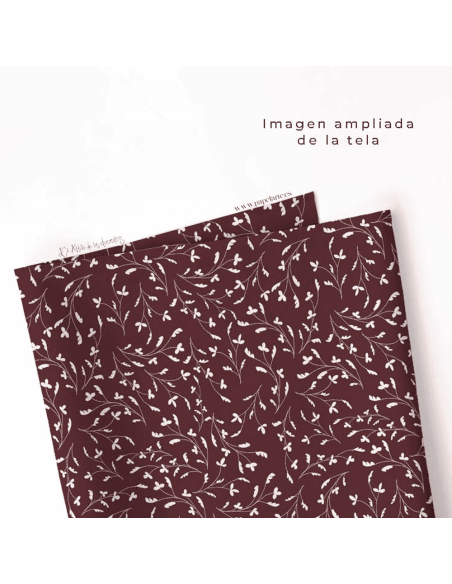 Tela: Hojitas en burdeos