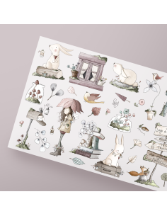 Hoja transfer DTF: Un poblado... y sus mágicos habitantes