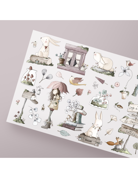 Hoja transfer DTF: Un poblado... y sus mágicos habitantes