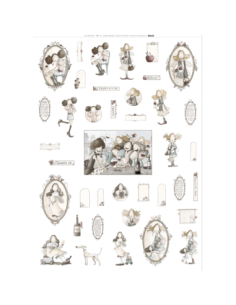Panel de tela con figuras de las Prímulas